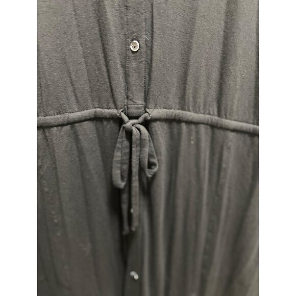 Eileen Fisher Sleeveless Button Down Jersey Dress Black Size L Minimalist Preppy - Picture 10 of 15